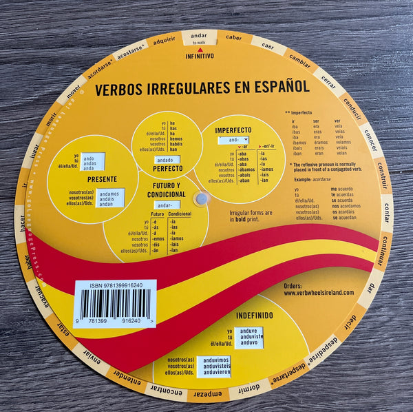 Spanish Irregular Verb Wheel | Verb Wheels Ireland