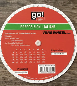 Italian - German Prepositions Wheel | Verb Wheels Ireland