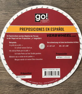German - Spanish Prepositions Wheel | Verb Wheels Ireland